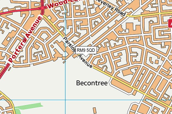 RM9 5QD map - OS VectorMap District (Ordnance Survey)