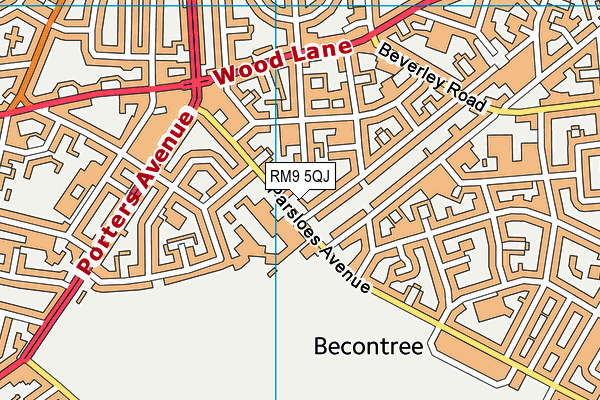 RM9 5QJ map - OS VectorMap District (Ordnance Survey)