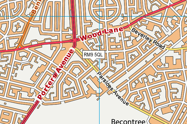 RM9 5QL map - OS VectorMap District (Ordnance Survey)