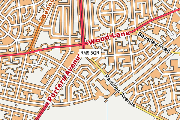 RM9 5QR map - OS VectorMap District (Ordnance Survey)