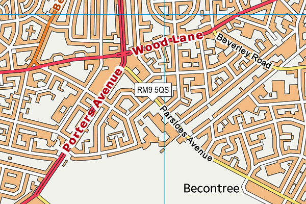 RM9 5QS map - OS VectorMap District (Ordnance Survey)