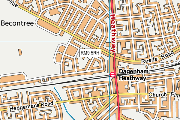 Parsloes Primary School map (RM9 5RH) - OS VectorMap District (Ordnance Survey)