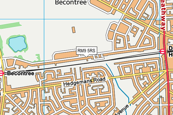 RM9 5RS map - OS VectorMap District (Ordnance Survey)