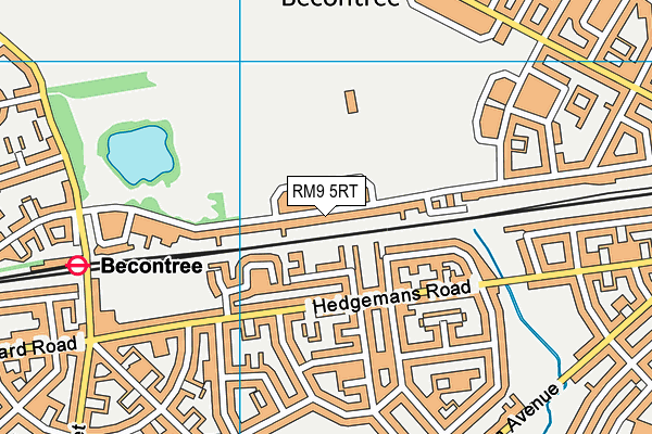 RM9 5RT map - OS VectorMap District (Ordnance Survey)