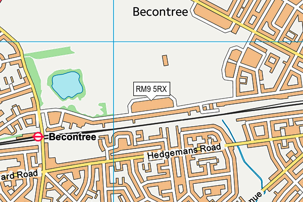 RM9 5RX map - OS VectorMap District (Ordnance Survey)