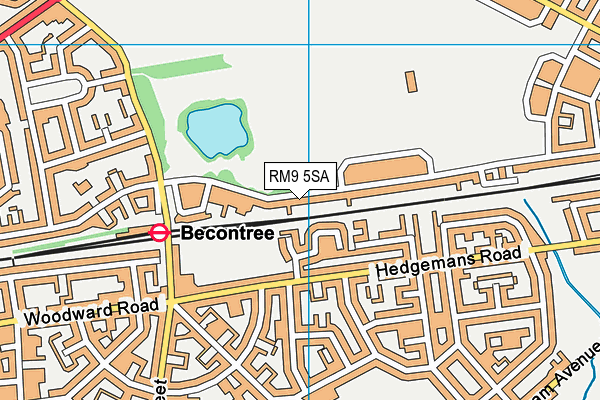 RM9 5SA map - OS VectorMap District (Ordnance Survey)