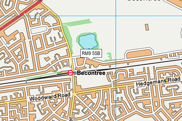 RM9 5SB map - OS VectorMap District (Ordnance Survey)