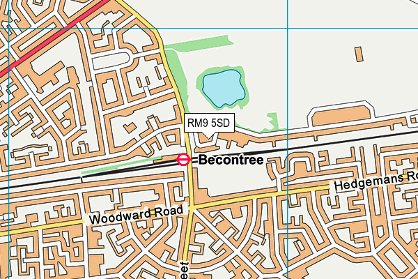 RM9 5SD map - OS VectorMap District (Ordnance Survey)