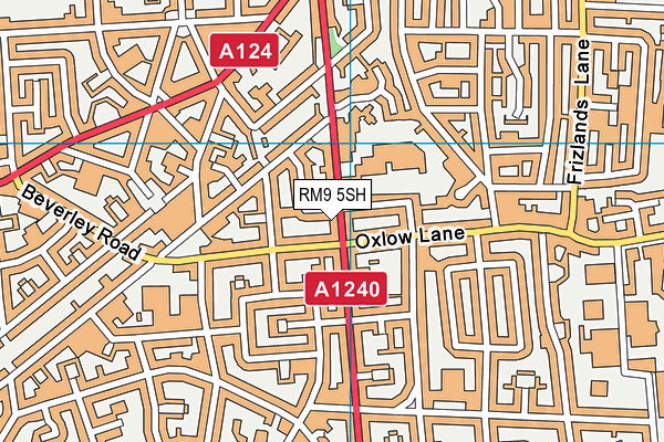 RM9 5SH map - OS VectorMap District (Ordnance Survey)