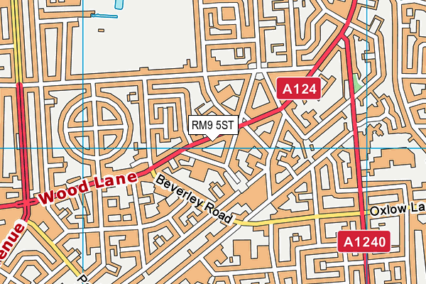 RM9 5ST map - OS VectorMap District (Ordnance Survey)