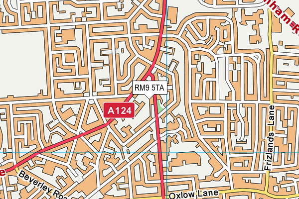 RM9 5TA map - OS VectorMap District (Ordnance Survey)