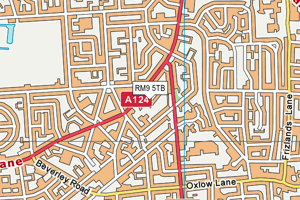 Five Elms Primary School map (RM9 5TB) - OS VectorMap District (Ordnance Survey)
