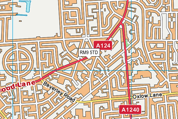 RM9 5TD map - OS VectorMap District (Ordnance Survey)