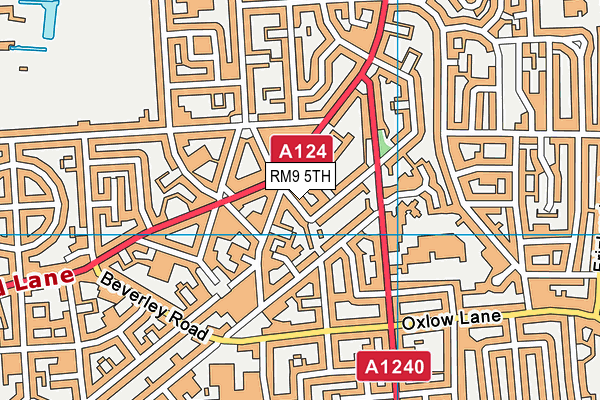 RM9 5TH map - OS VectorMap District (Ordnance Survey)