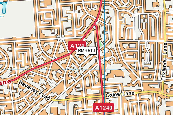 RM9 5TJ map - OS VectorMap District (Ordnance Survey)