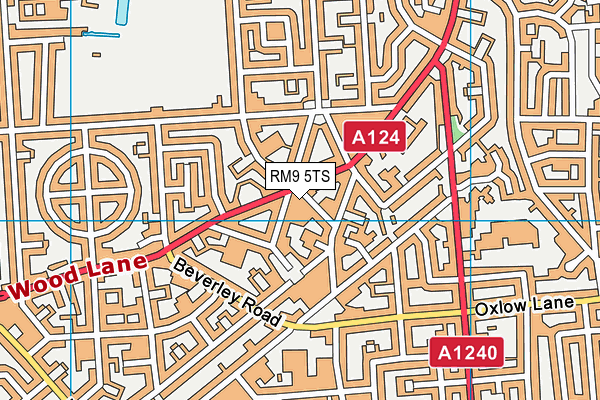 RM9 5TS map - OS VectorMap District (Ordnance Survey)