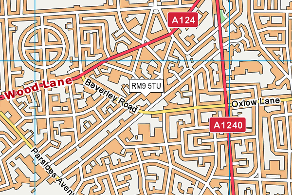 RM9 5TU map - OS VectorMap District (Ordnance Survey)