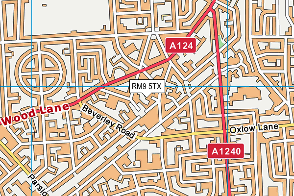 RM9 5TX map - OS VectorMap District (Ordnance Survey)