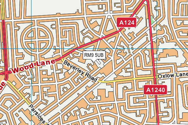 RM9 5UB map - OS VectorMap District (Ordnance Survey)