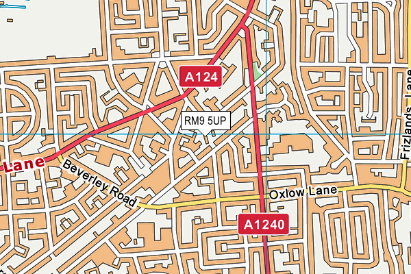 RM9 5UP map - OS VectorMap District (Ordnance Survey)
