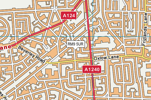 RM9 5UR map - OS VectorMap District (Ordnance Survey)