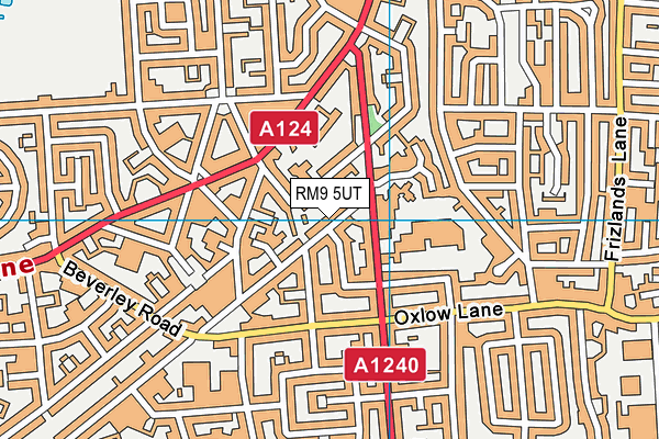 RM9 5UT map - OS VectorMap District (Ordnance Survey)