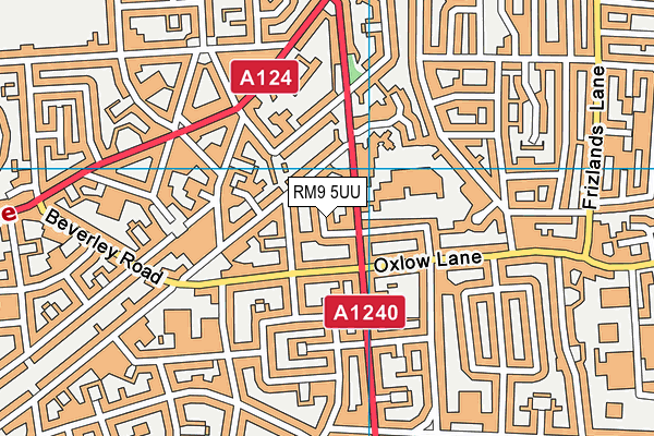 RM9 5UU map - OS VectorMap District (Ordnance Survey)