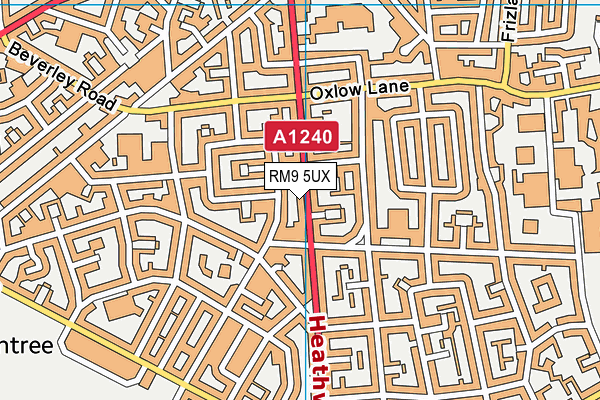 RM9 5UX map - OS VectorMap District (Ordnance Survey)