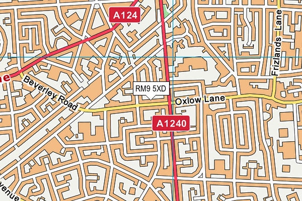 RM9 5XD map - OS VectorMap District (Ordnance Survey)