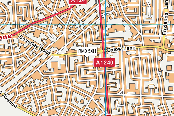 RM9 5XH map - OS VectorMap District (Ordnance Survey)