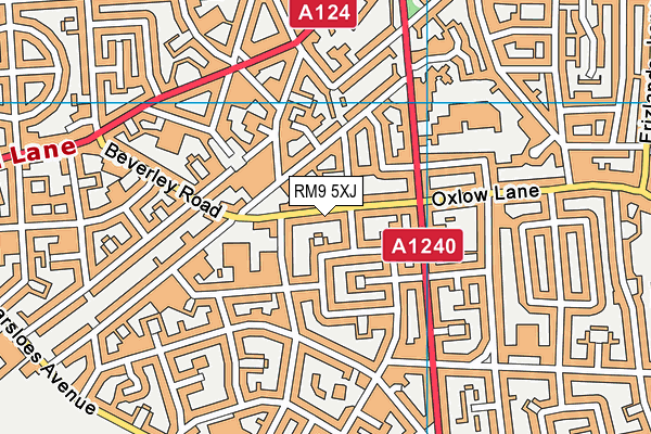 RM9 5XJ map - OS VectorMap District (Ordnance Survey)