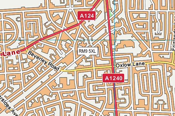 RM9 5XL map - OS VectorMap District (Ordnance Survey)