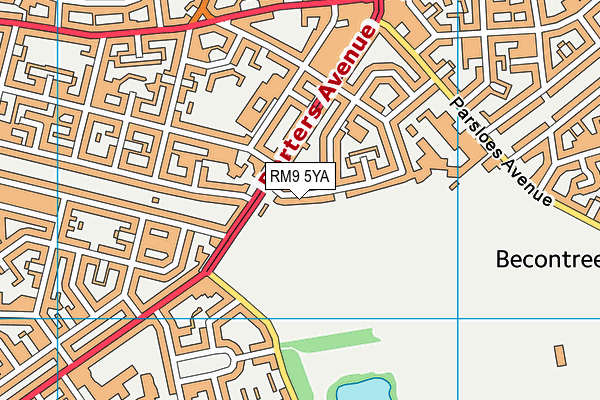 RM9 5YA map - OS VectorMap District (Ordnance Survey)