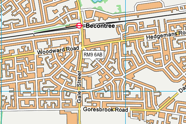 RM9 6AB map - OS VectorMap District (Ordnance Survey)