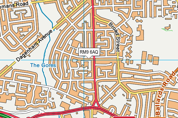 RM9 6AQ map - OS VectorMap District (Ordnance Survey)