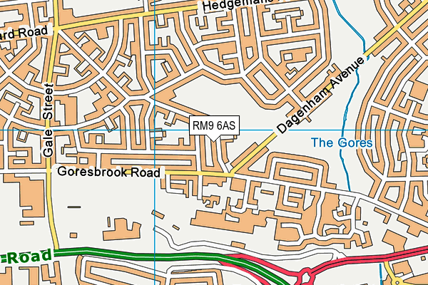 RM9 6AS map - OS VectorMap District (Ordnance Survey)