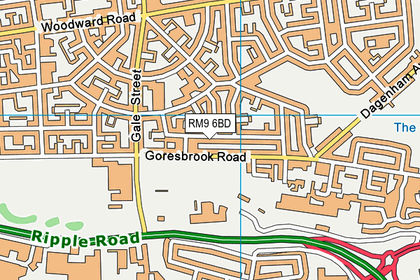 RM9 6BD map - OS VectorMap District (Ordnance Survey)