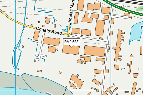 RM9 6BF map - OS VectorMap District (Ordnance Survey)