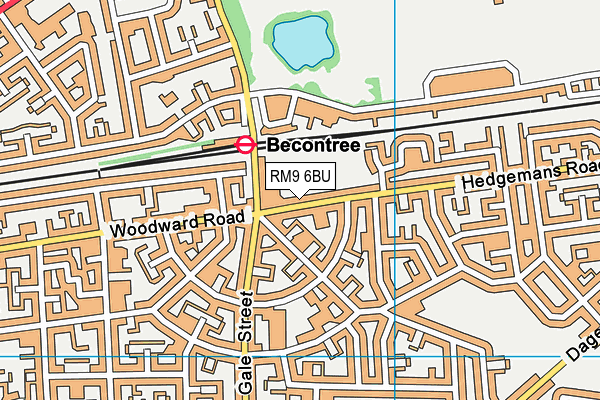 RM9 6BU map - OS VectorMap District (Ordnance Survey)