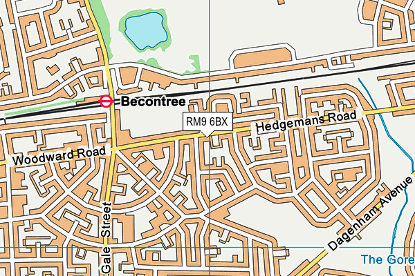 RM9 6BX map - OS VectorMap District (Ordnance Survey)