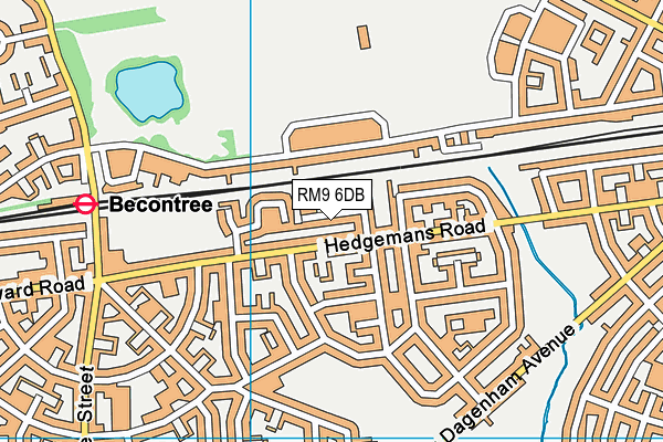 RM9 6DB map - OS VectorMap District (Ordnance Survey)