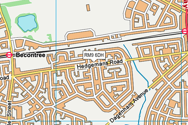 RM9 6DH map - OS VectorMap District (Ordnance Survey)
