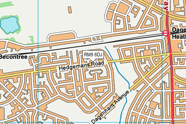 RM9 6DJ map - OS VectorMap District (Ordnance Survey)