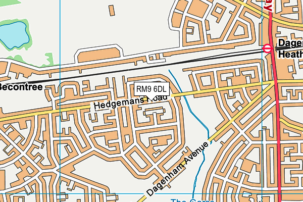 RM9 6DL map - OS VectorMap District (Ordnance Survey)