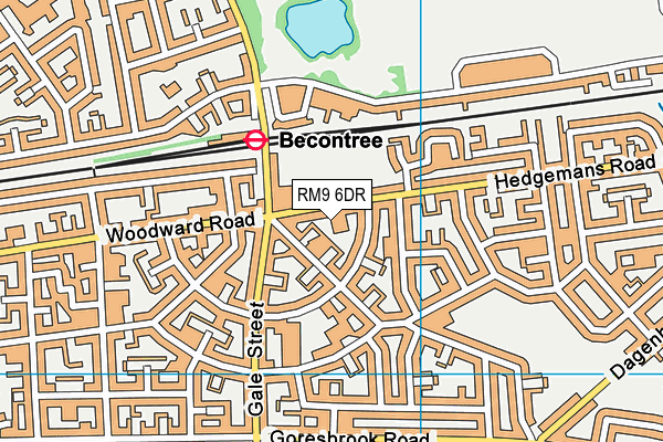 RM9 6DR map - OS VectorMap District (Ordnance Survey)