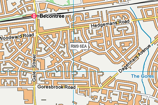 RM9 6EA map - OS VectorMap District (Ordnance Survey)