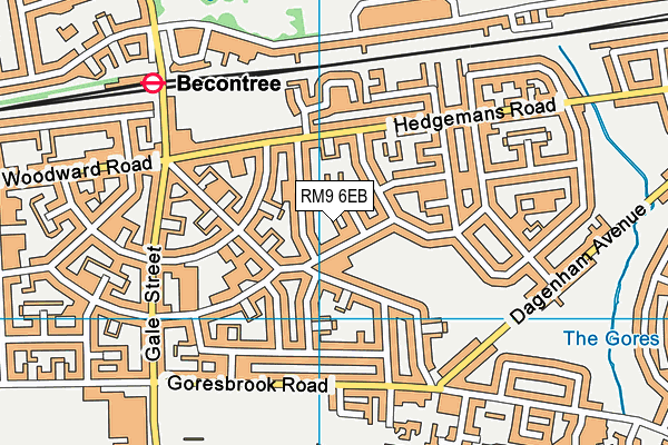 RM9 6EB map - OS VectorMap District (Ordnance Survey)