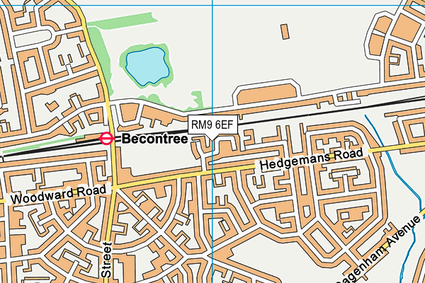 RM9 6EF map - OS VectorMap District (Ordnance Survey)