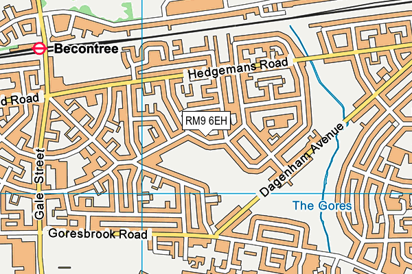 RM9 6EH map - OS VectorMap District (Ordnance Survey)