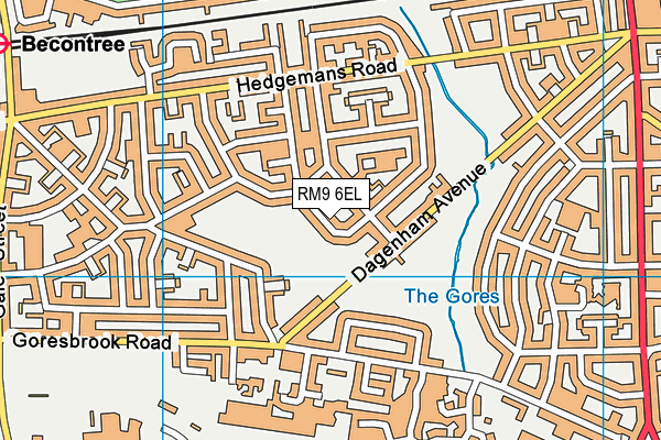 RM9 6EL map - OS VectorMap District (Ordnance Survey)